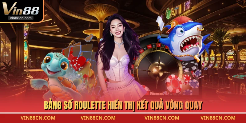Bảng số roulette hiển thị kết quả vòng quay
